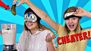 VANESSA CHEATS AGAIN! .... Blindfold Milkshake Challenge | Sis vs Sis