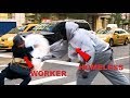 Innocent Biker gets ATTACKED by Bum in NYC