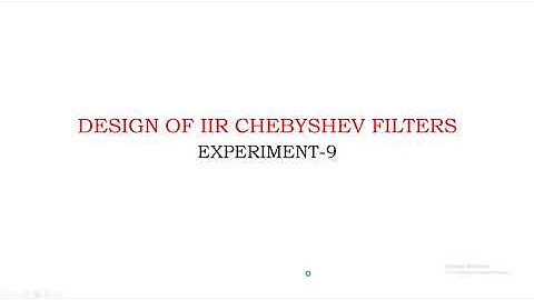 Design of IIR Chebyshev