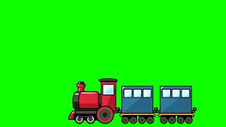 Free cartoon train - Green Screen