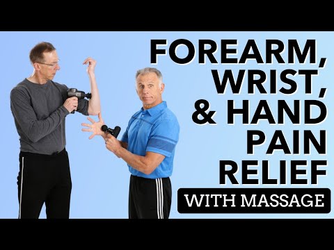 Kako koristiti masažni pištolj za bolove u podlaktici, zapešću i šaci. (Sindrom prekomjerne upotrebe, igrači, korisnici računala)