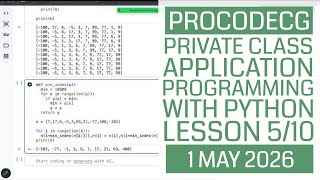 ProCodeCG Private Coding Class - Application Programming - Lesson 5 - 1 May 2026