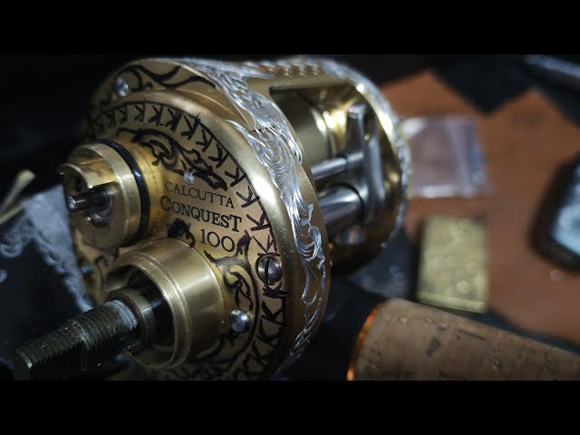 SHIMANO CALCUTTA CONQUEST」に彫刻（彫金）！エングレービングして