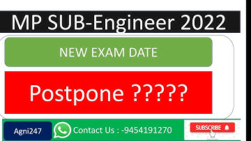 Mp sub-engineer 2022|| Admit card || New exam date||