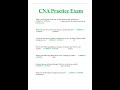 Certified Nursing Assistant CNA Practice Exam video