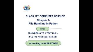 Class-12th Computer Science, Chapter 2- File Handling in Python(PART B) #MNClarity #exam #ncert