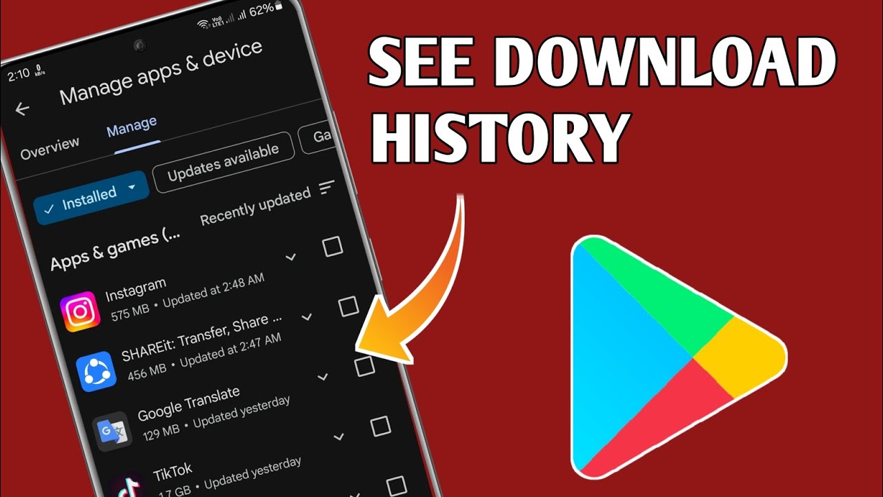 How to See Download History on Google Play Store (2024) | See Google ...