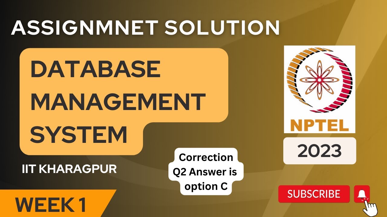 swayam database management system assignment answers