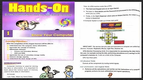 16, Know Your Computer Class-5 DAV / DAV Class-5 Computer 1st Chapter PageNo - 16 @ Sikshapur