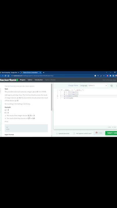 hackerrank solutions python division 🔥 🔥 #shorts #short #trending # ...