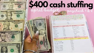 LOW CASH ENVELOPE STUFFING 2024 | Paycheck Cash Stuffing | SAVINGS CHALLENGE STUFFING | April #1
