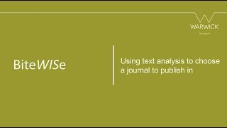 BiteWISe: Using text analysis to choose a journal to publish in screenshot 4