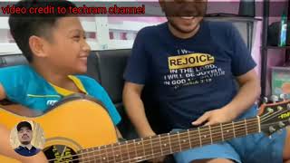 DAVE LEARNING HOW TO PLAY GUITAR||boss lakay vlog||credit to techram channel