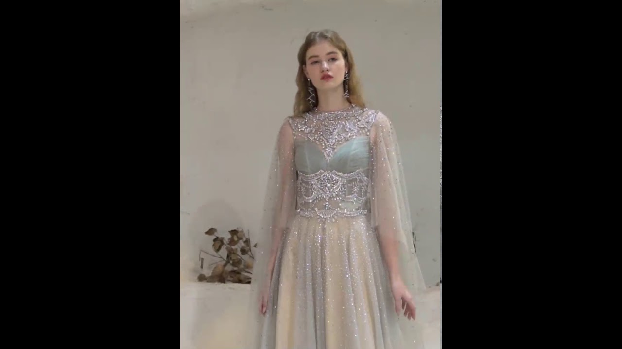 Evening Dress Light Grey A Line Floor Length Social Party Dresses Pageant Dress