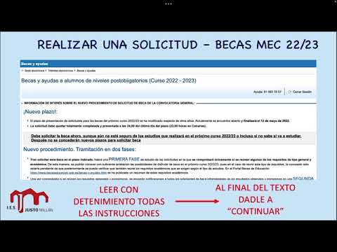 Video tutorial BECAS MEC 22 23