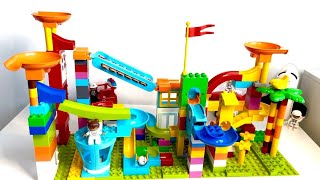 Building Fun Blocks Puzzle Race 3 Track Marble Run Construction