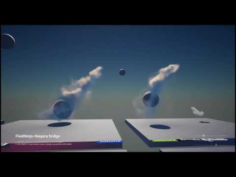Driving Niagara with baked fluid simulation, UE, TEST 02