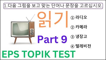 고용허가제 한국어능력시험 EPS TOPIK KOREAN (읽기) Test Part 9 Reading Model 20 Questions Auto Fill Answers Exam