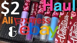 $2 EBAY and Aliexpress haul LIQUID MATTE LIPSTICKS  + SWATCHES~replica LIMECRIME • Dragon gloss