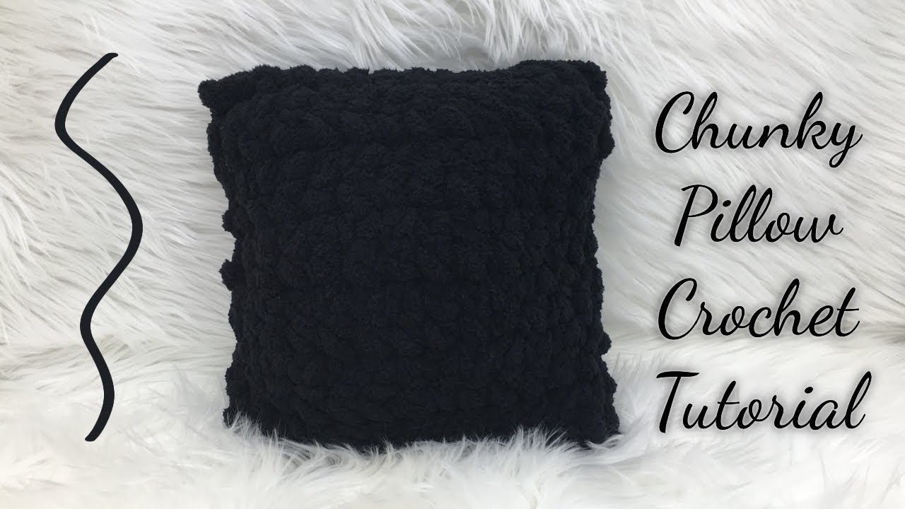 Crochet Chunky Yarn Square Pillow Tutorial 
