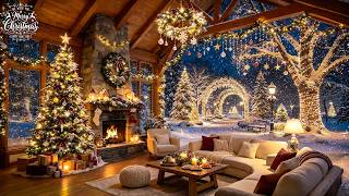 Relaxing Instrumental Christmas Music & Crackling Christmas Fireplace🎄Calm Christmas Piano Melody