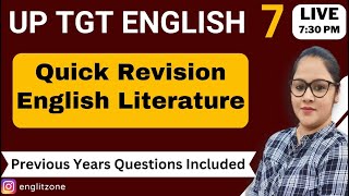 🔴MCQ on History of English Literature || Quick Revision of UP TGT ENGLISH LITERATURE