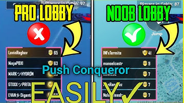 Noobest Lobby | How To Get Noobest Lobby Everytime In Pubg  | Push Conqueror Easily Every Season