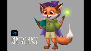 Little Fox Wizard Character Concept Art with Render Test Task Casual Game Art 2D Artist Magic
