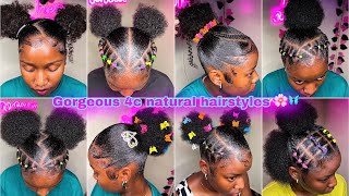 🦋🍬🍭BEST 4𝐜 natural HAIRSTYLES + 𝐒𝐥𝐚𝐲𝐞𝐝 edges 🩵NEW PINTEREST HAIRSTYLES 2024🥰💫