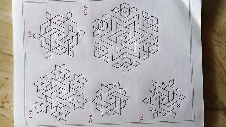 புள்ளி கோலங்கள்.  Easy dot kolam designs for beginners. Easy rangoli. Easy Dot kolam/ muggulu.