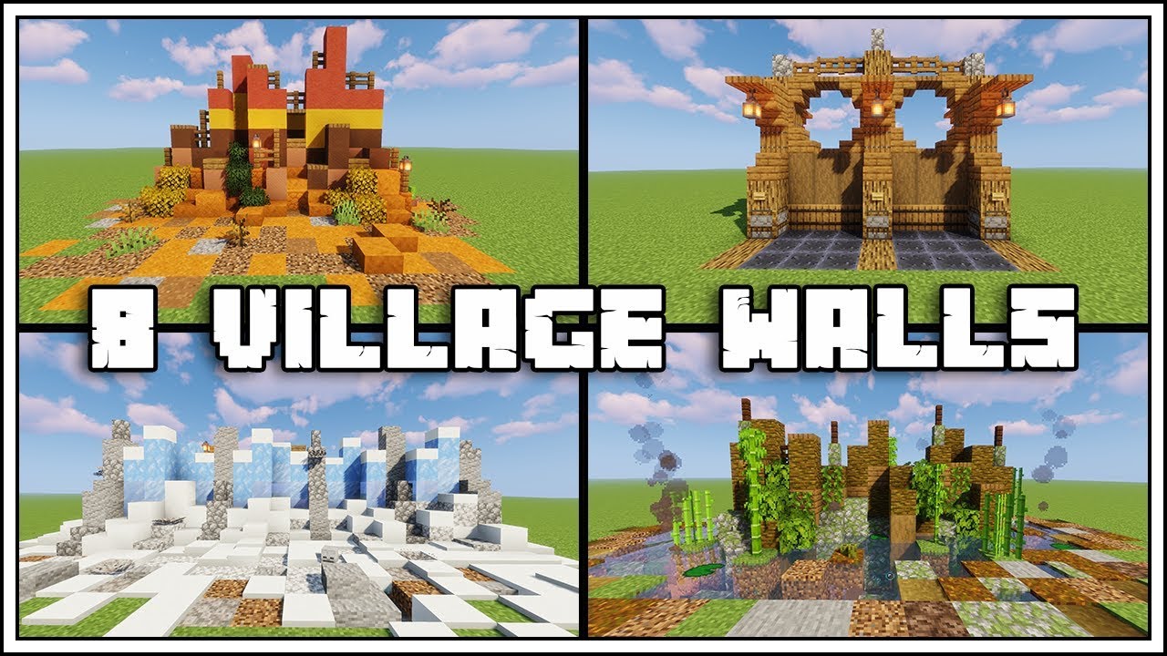 8 Awesome Village Wall  Designs  For Minecraft  1 14 YouTube