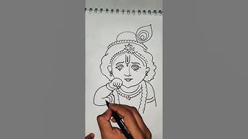Quick simple and easy drawing of  little krishna/ little krishna drawing in easy steps