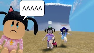 BEBÊS TENTANDO FUGIR DO TSUNAMI GIGANTE! Roblox (Tsunami Game) screenshot 3