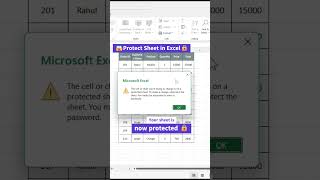😱Protect Sheet in Excel🔒#excel #excel2025 #excelcourse #exceltraining #exceltutorial #exceltricks