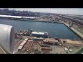 Landing at Newark Airport United 777 Runway 29 with New York City (NYC)  on the side - April 18,2018