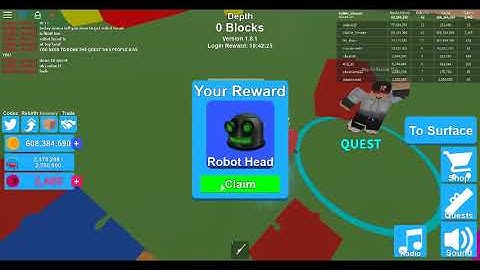 roblox Mining Simulator how to get robot head (limit)