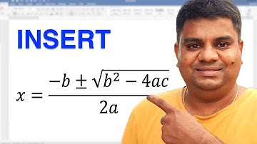How To Insert Quadratic Equation In Word
