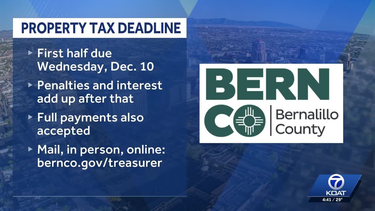 Bernalillo County property tax deadline approaching