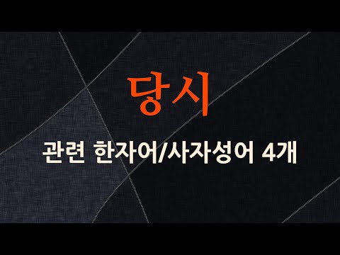 당시에 관한 한자어/사자성어 4개