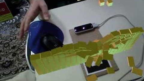 Leap Motion + AR + 物理演算エンジンの実験