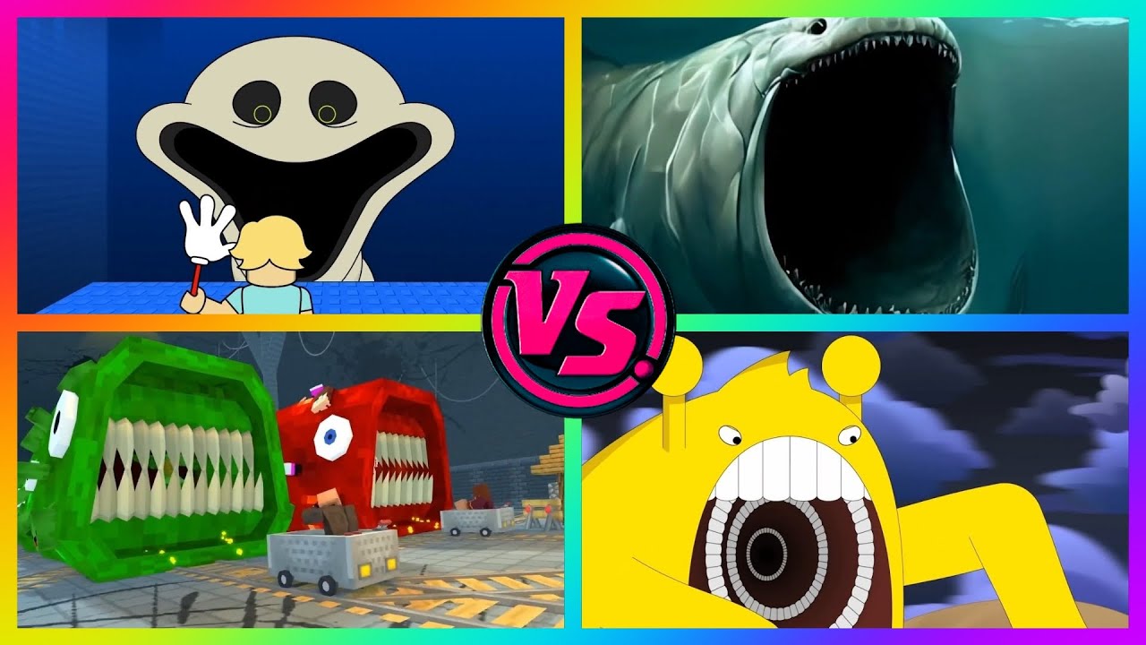 The Bloop vs Sprunki Sea Eater vs Train Eater | Big Worm & Hungry Snake | Coffin Dance Tiles Hop