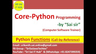 Python Functions with Call by Reference | Python Function Actual Arguments & Formal Parameters |#129