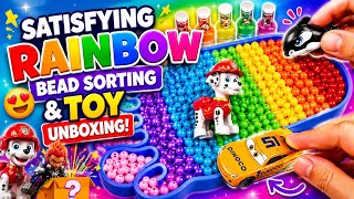Satisfying Rainbow Bead Sorting &amp; Toy Unboxing! 🌈✨