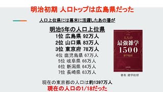 明治初期人口のトップは広島県だった