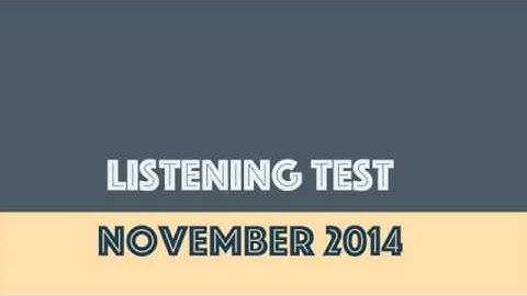 Listening Test Nov 2014
