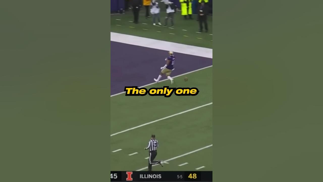 Washington College Football 🏈 Player Drops Ball Before Endzone on