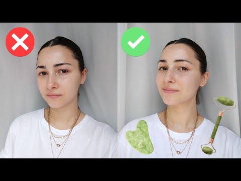 როგორ გავიკეთოთ სახის მასაჟი Gua Sha-ს ქვით + Jade Roller