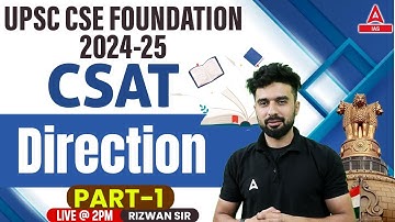 Direction part 1 | Reasoning For CSAT | UPSC CSAT Reasoning Classes 2024 BY Rizwan Sir