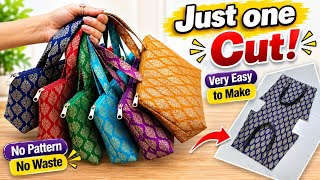 😱 Just One Cut! Make A Beautiful Handbag In Minutes 👜✂️ | No Pattern Needed | Easy Sewing Tutorial