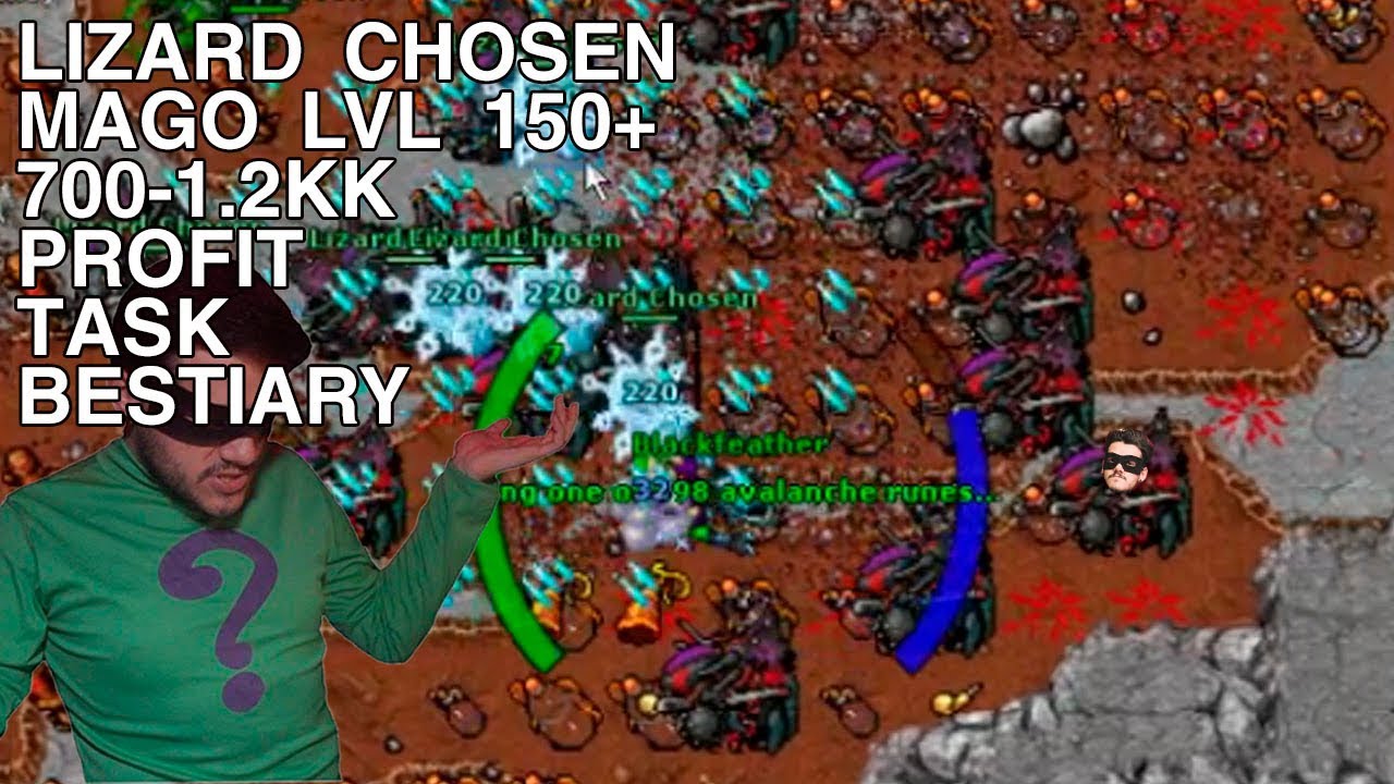Tibia - Mage lvl 150+ Lizard Chosen. PROFIT, XP OK, BESTIARY. - YouTube